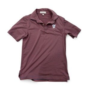 Peter Millar boy’s Burgundy Striped Polo Shirt